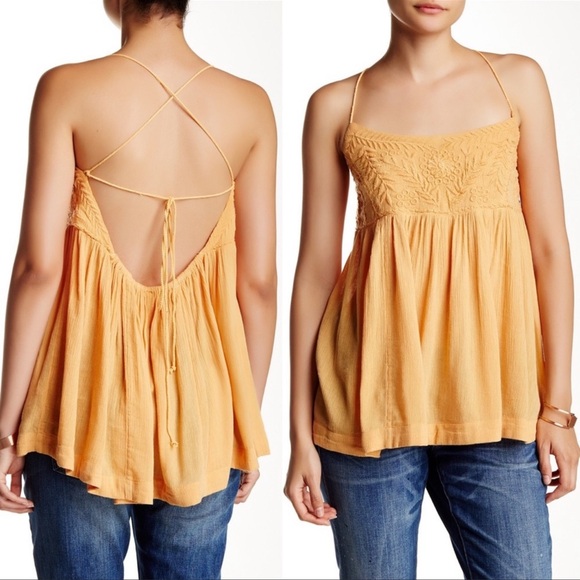 FREE PEOPLE Blackbird Embroidered Tank Top XS - Picture 1 of 7